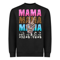 Black mama skeleton peace leopard pattern Heavyweight Sweatshirt - NancyCooperArtShop