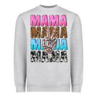 Heather Grey mama skeleton peace leopard pattern Heavyweight Sweatshirt - NancyCooperArtShop