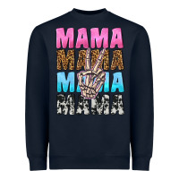 Navy mama skeleton peace leopard pattern Heavyweight Sweatshirt - NancyCooperArtShop