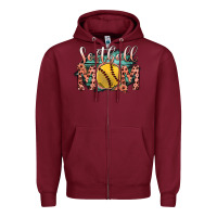 Burgundy Softball Mom Zipper Hoodie - Bettercallsaul