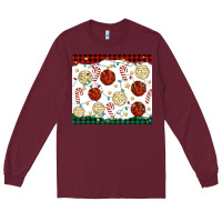 Burgundy christmas conchas Long Sleeve Tee - MaliasSmallBusiness