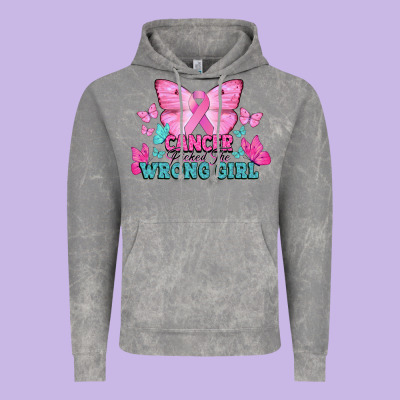 Cancer Picked The Wrong Girl Vintage Hoodie Designed By Nancycooperartshop