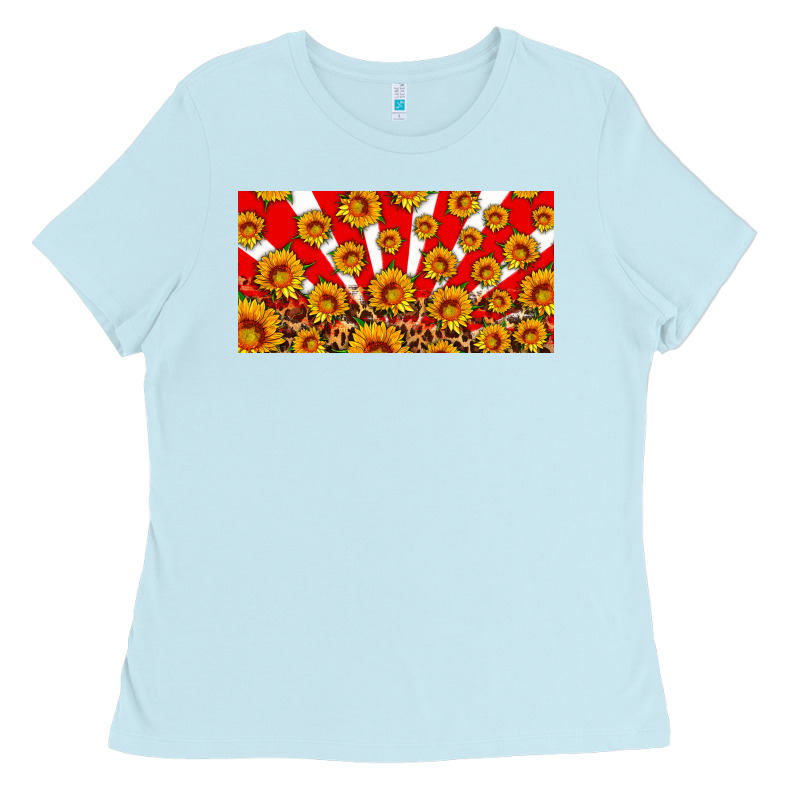 Usa Sunflowers Leopard License Plate Ladies Tee by HRA Design Shop | Teevron