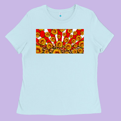 Usa Sunflowers Leopard License Plate Ladies Tee Designed By Hra Design Shop