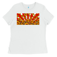 White usa sunflowers leopard license plate Ladies Tee - HRA Design Shop