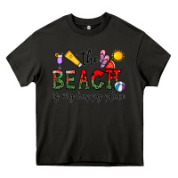 Asphalt the beach is my happy place Heavy Core Tee - CowhideDigitalArt