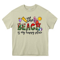 Mossy the beach is my happy place Heavy Core Tee - CowhideDigitalArt