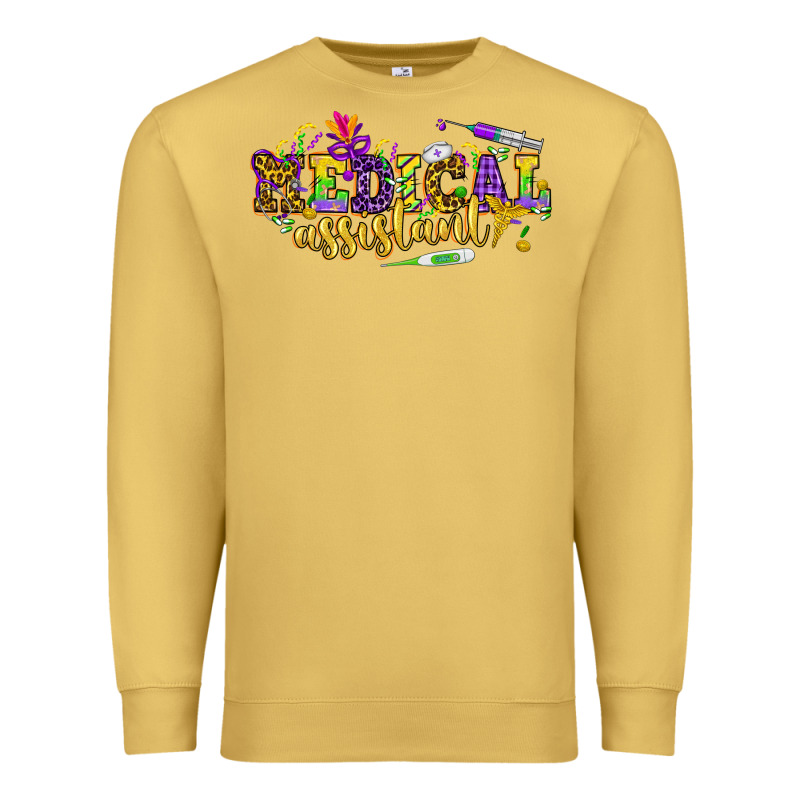 Ma Medical Assistant Mardi Gras Premium Sweatshirt by HowdyJamesFarm | Teevron