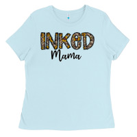 Baby Blue ınked mama Ladies Tee - CowhideDigitalArt