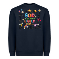 Navy god is so much bigger than... Heavyweight Sweatshirt - MaliasSmallBusiness