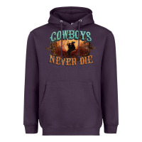 Plum Cowboys never die Heavyweight Hoodie - HowdyJamesFarm