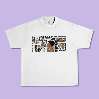 Black Woman Confident Urban Heavy Tee Designed By Maliassmallbusiness
