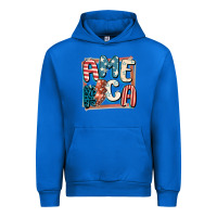 Cobalt America with lightning bolt 4th of july Urban Hoodie - FaDigitalArtStudio
