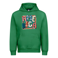 Emerald America with lightning bolt 4th of july Urban Hoodie - FaDigitalArtStudio