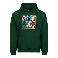 Forest Green America with lightning bolt 4th of july Urban Hoodie - FaDigitalArtStudio
