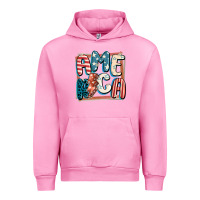Fuchsia Pink America with lightning bolt 4th of july Urban Hoodie - FaDigitalArtStudio