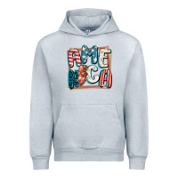 Heather Grey America with lightning bolt 4th of july Urban Hoodie - FaDigitalArtStudio