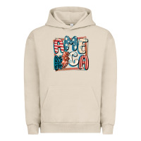 Pigment French Oak America with lightning bolt 4th of july Urban Hoodie - FaDigitalArtStudio