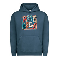 Pigment Midnight Navy America with lightning bolt 4th of july Urban Hoodie - FaDigitalArtStudio