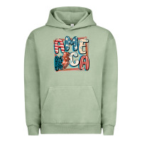 Pigment Oil Green America with lightning bolt 4th of july Urban Hoodie - FaDigitalArtStudio