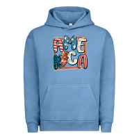 Pigment Pebble Blue America with lightning bolt 4th of july Urban Hoodie - FaDigitalArtStudio