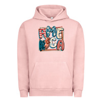 Pigment Salmon America with lightning bolt 4th of july Urban Hoodie - FaDigitalArtStudio