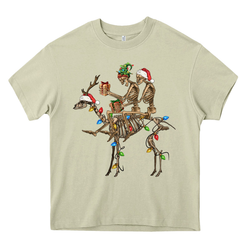 Christmas Deer And Skeletons Heavy Core Tee by FaDigitalArtStudio | Teevron