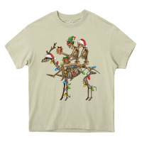 Mossy Christmas deer and skeletons Heavy Core Tee - FaDigitalArtStudio