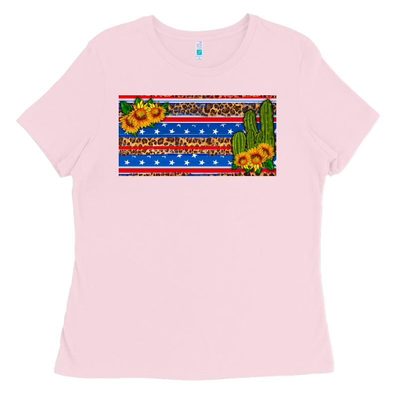 Usa Sunflower And Cactus License Plate Ladies Tee by HRA Design Shop | Teevron