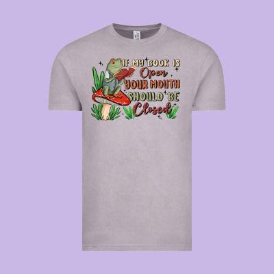 If My Book Is Open Your Mouth Should Be Closed Malia Vintage Tee Designed By Maliassmallbusiness