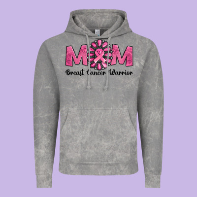Breast Cancer Warrior Mom Vintage Hoodie Designed By Jasminsmagicworld
