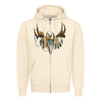 Sandshell boho deer skull sunflowers and gemstone Zipper Hoodie - RanaPortraitStore