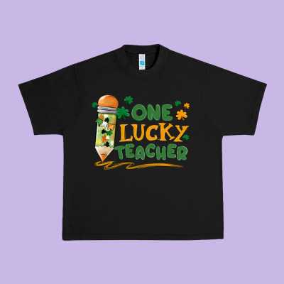 One Lucky Teacher Urban Heavy Tee Designed By Maliassmallbusiness