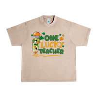 French Oak one lucky teacher Urban Heavy Tee - MaliasSmallBusiness