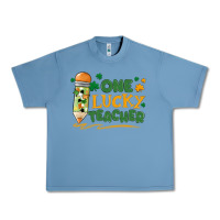 Pebble Blue one lucky teacher Urban Heavy Tee - MaliasSmallBusiness