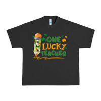 Pigment Black one lucky teacher Urban Heavy Tee - MaliasSmallBusiness
