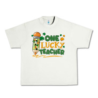Pistachio one lucky teacher Urban Heavy Tee - MaliasSmallBusiness