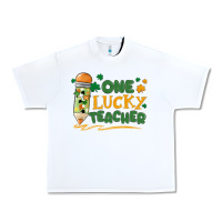 White one lucky teacher Urban Heavy Tee - MaliasSmallBusiness