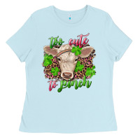 Baby Blue too cute to pinch charolais calf Ladies Tee - RanaPortraitStore