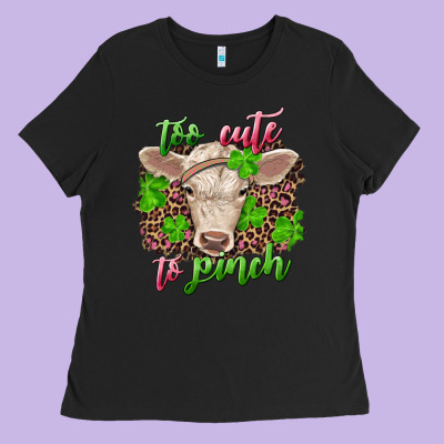 Too Cute To Pinch Charolais Calf Ladies Tee Designed By Ranaportraitstore