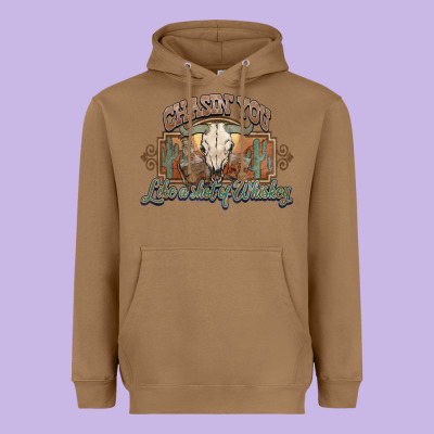 Chasin You Like A Shot Of Whiskey Bull Skull Heavyweight Hoodie Designed By Howdyjamesfarm