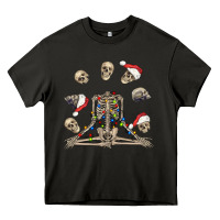 Asphalt christmas human skeleton and skulls Heavy Core Tee - FaDigitalArtStudio