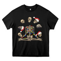 Black christmas human skeleton and skulls Heavy Core Tee - FaDigitalArtStudio