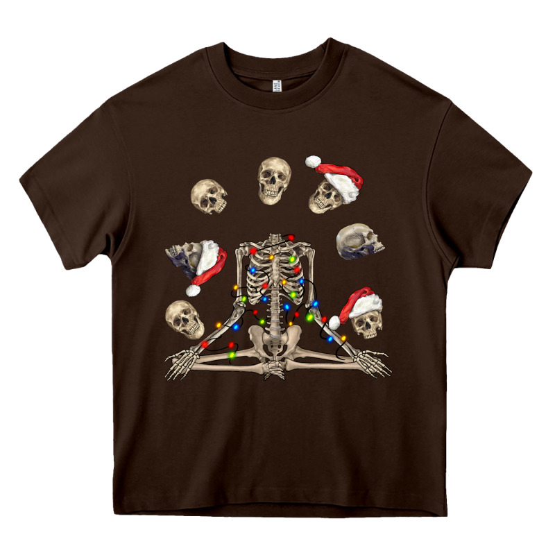 Christmas Human Skeleton And Skulls Heavy Core Tee by FaDigitalArtStudio | Teevron