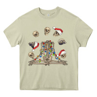 Mossy christmas human skeleton and skulls Heavy Core Tee - FaDigitalArtStudio