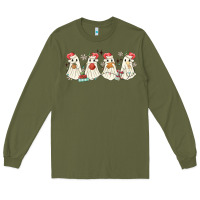 Army Green pantasmas mexican christmas ghosts Long Sleeve Tee - MaliasSmallBusiness