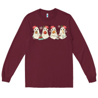 Burgundy pantasmas mexican christmas ghosts Long Sleeve Tee - MaliasSmallBusiness