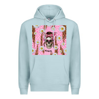 Blue Mist skull mom pink glitter with daisy Premium Hoodie - TumblerDesignByShophia