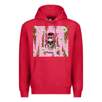 Cardinal skull mom pink glitter with daisy Premium Hoodie - TumblerDesignByShophia
