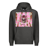 Charcoal Heather skull mom pink glitter with daisy Premium Hoodie - TumblerDesignByShophia
